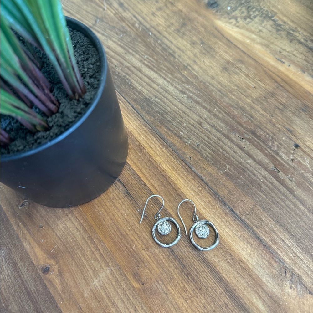 John Hardy Bamboo Sterling Silver Earrings 5.9g - Picture 9 of 9